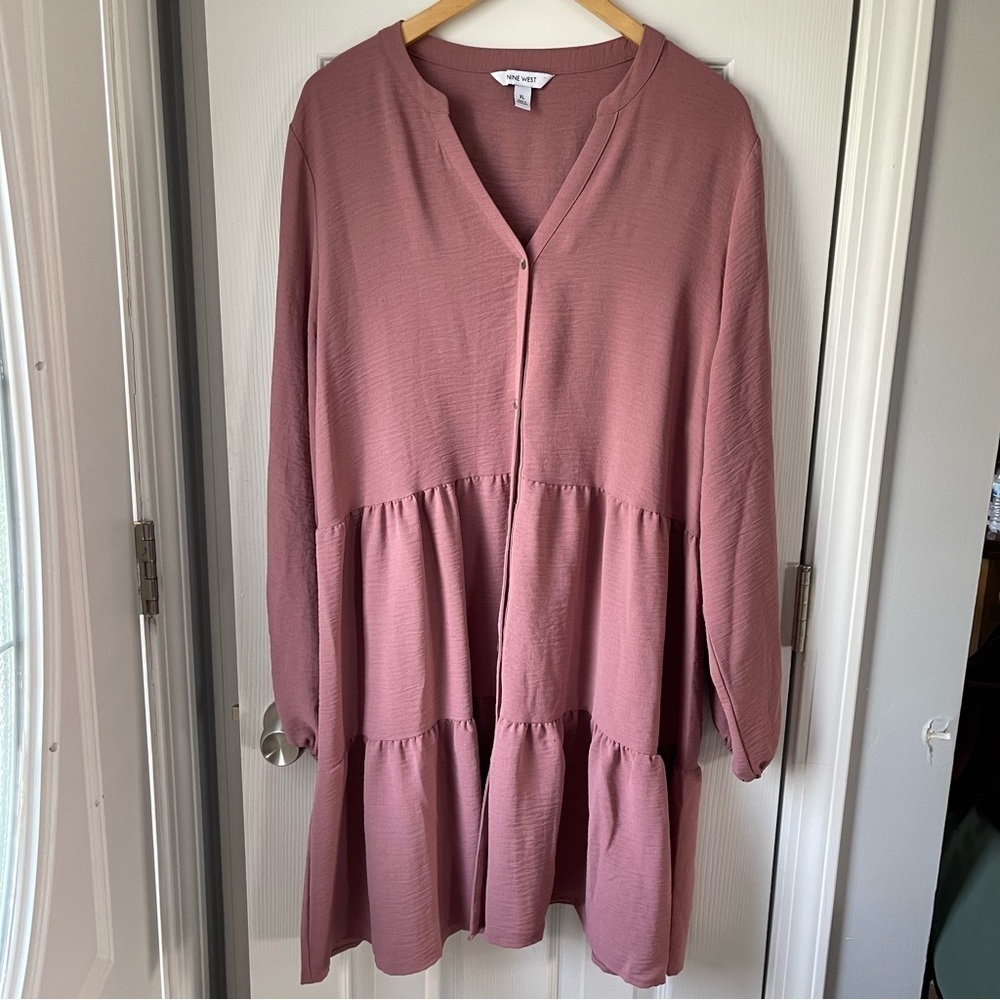 Pink Long Sleeve Baby Doll Dress Size XL